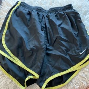 Nike black and green DriFit shorts